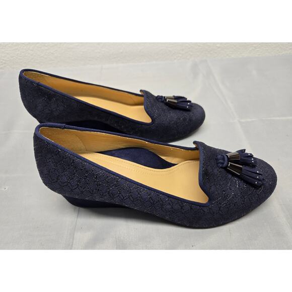 Nurture "Elyot" Blue Suede Wedges l Size: 6M - Picture 4 of 6